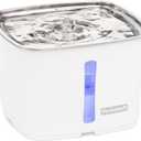 PetSafe Viva Cat Water Fountain (64oz/1.8L)  Indoor Water Dispenser for Cats and Small Dogs, Stainless-Steel Bowl with Whisper Quiet Pump, Dishwasher Safe, Easy to Clean, Water Filters Included