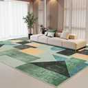 Modern Area Rug 5x7,Ombre Low Pile Rugs,Non-Slip Non-Shedding Bedroom Rug,Indoor Geometric Carpet for Bedroom Kitchen Dining Room Office Home Decor5x7 Green