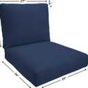 Eddie Bauer Home Deep Seating Outdoor Lounge Cushion, Knife Edge, 26" X 26" X 5", Canvas Navy