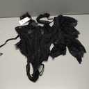 Women Lingerie Set Naughty Lace Bodysuit Underwire Babydoll with Garter Corset rave outfits (Small, Black)