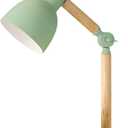 himmel Table Lamp, Adjustable Wooden Table Lamp, Children's Desk Lamp for Bedroom, Living Room, E27 Base Reading Next Lamp (Green)