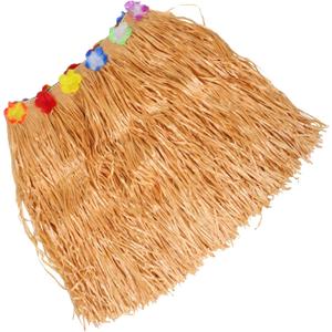 Hawaiian Luau Table Skirt Decoration Tropical Fringe Table Cover for Birthday Parties Beach Events and Themed Gatherings Straw (100.00X60.00X1.00CM, Yellow)