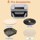 8-in-1 Air Fryer Top & Bottom Heating, 4QT Indoor Pizza Oven | 360 Airflow 