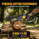 Mini Chainsaw Compatible with DeWalt 20V MAX Battery, 6-Inch Small Cordless Pruning Saw for Tree Trimming, Handheld Electric Wood Cutter with Tool-Free Tensioning & Overheat Auto-Stop (Tool Only)