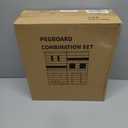 Pegboard Combination Kit, 8 Peg Boards and 30 Accessories Modular Hanging Black Pegboard for Walls, Office Wall Organizer, Keys Holder on Wall, Nursery Storage, 44"x22" Black (White)