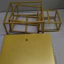 Dualshine 3 Pcs Square Gold Cake Stand Set, 8" 10" 12" Elegant Wedding Cake Stands & Dessert Table Display - Perfect for Birthday, Wedding Reception & Party Decor - Includes 2 Gold Tongs (Metal)