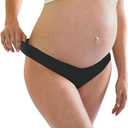 Bonks Seamless Maternity Underwear Thong  Flexible and Stretchable to Adapt to Body Changes  Prewashed Emergency Panties (One Size, Black Magic (1 Pack))