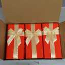 Gift Boutique - Christmas Cash Card Gift Box Holder Pack of 6, Red Velvet with Gold Bow Holiday Gifts Greeting Cards Present Wrap Rectangle Boxes Money Holders Party Favor Decor for Party Decorations