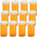 Empty Plastic Pill Bottles with Easy Open Snap Caps (Not Child Resistant), Prescription Medication Vials, Clear Containers, Pill Cases Dispenser Organizers (13 Dram, 7pcs)