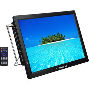 Trexonic Portable Rechargeable 14 Inch 720p LED TV with HDMI, SD/MMC, USB, VGA, AV in/Out and Built-in Digital Tuner