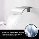 AZOS High Flow Tub Spout, Wall Mounted Waterfall Faucet Fixtures Filler for Bathroom Sink and Tub Shower, Chrome Sprayer