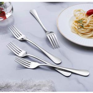 Dinner Fork Set 8-Piece, Stainless Steel 7.5 Inch Silverware Flatware Cutlery Salad Table Fork Set of 8, Use for Home, Kitchen, or Restaurant, Mirror Polished, Dishwasher Safe