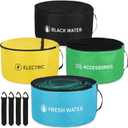 OULEME RV Hose Storage Bags, 4 Pack Large Waterproof Sewer Hose Bag, Fresh/Black Water Hoses, Electrical Cords and Organization Bags, RV Camper Travel Trailer Accessories, RV Utility Bag