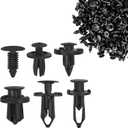 200PCS Car Retainer Clips Plastic Fasteners Kit, Car Retainer Clips, Push Bumper Fastener Rivet Clips with 6 Size Auto Body Retainer Clips Bumpers, Universal Plastic Panel Fender Clips for Most Cars
