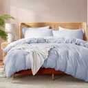 Nestl Ice Blue Duvet Cover King Size - Soft Double Brushed King Duvet Cover Set, 3 Piece, with Button Closure, 1 Duvet Cover 104x90 inches and 2 Pillow Shams (King (104" x 90"), 25 - Ice Blue (No Comforter))