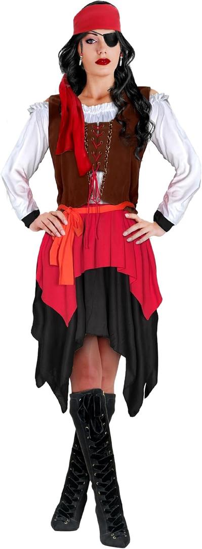 KatchOn Halloween Women's Pirate Costume - Adult Dress for Cosplay (L)