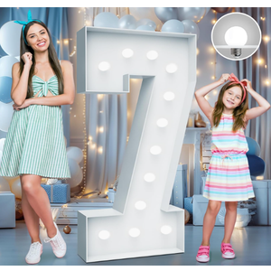 4FT Marquee Light Up Numbers  Cool White Light Up Numbers 7 with Fixed Water Bag, Party Decoration Large Marquee Light Up Numbers can Be Used for Wedding Decoration, Birthday Party Decoration