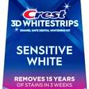 Crest 3D Whitestrips Sensitive White Teeth Whitening Kit, 18 Treatments, Each with 1 Upper/1Lower, 36 Strips Crest 3DWhite Teeth Whitening Strips