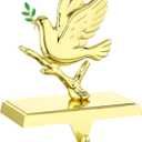 Gold Christmas Stocking Hangers for Mantel,Dove of Peace Christmas Stocking Holders for Fireplace Mantel Hooks Hanger for Christmas Snowflake Stockings Clip for Christmas Decoration (Pigeon)