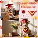 Huhumy 2 Pcs Dog Graduation Cap and Bandana Costumes with Tassels 2026 Dog Cat Graduation Hat Scarf Gown Adjustable Washable Grad Outfits Gifts for Medium Small Pet Supply(Claret)
