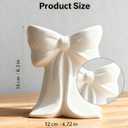 Disoza White Bow Vase Ceramic Cute Vase Decorative Minimalist Flowers Tulip Pampas Grass Flower Modern Home Decor for Table Bathroom Shelf Centerpieces