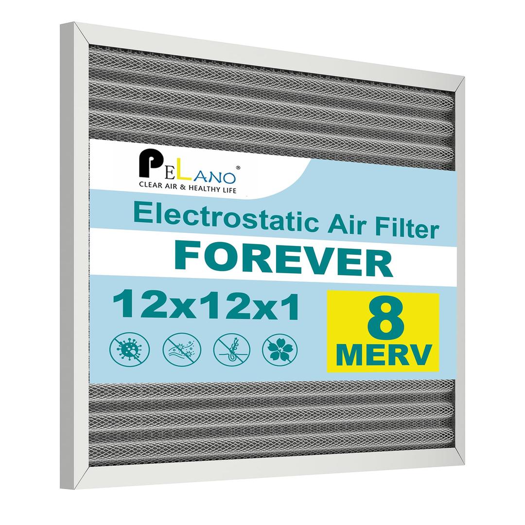 16x25x1 Reusable Air Filter, Electrostatic HVAC Air Filter, Lasts a Lifetime, Washable, Enjoy Fresher Air in Home and Office, MERV 8 (Actual Size:15.5x24.65x0.82 Inch)