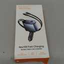 GUSGU 100W Retractable Car Charger, 4-In-1 Fast Car Phone Charger Featuring a 2.6ft Retractable Cord, with Lightning and USB-C Cable Car Charger Adapters, Compatible All Other Phone Models (Silver)