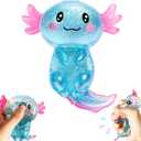 Axolotls Squishies Fidget Stress Ball,Cute Squishies Axolotls Toy,Easter Basket Stuffers, Stress Ball Squeeze Toys for Stress Relief(Blue)