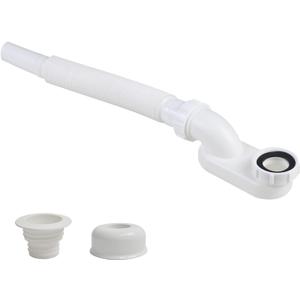 Flexible Bathtub Drain Pipe, Upgraded No-leak Low Profile 1 1/2 P Flat Drainage Pipe Kit, Flat P Trap Freestanding Tub Drain Flex-Drain for Bath