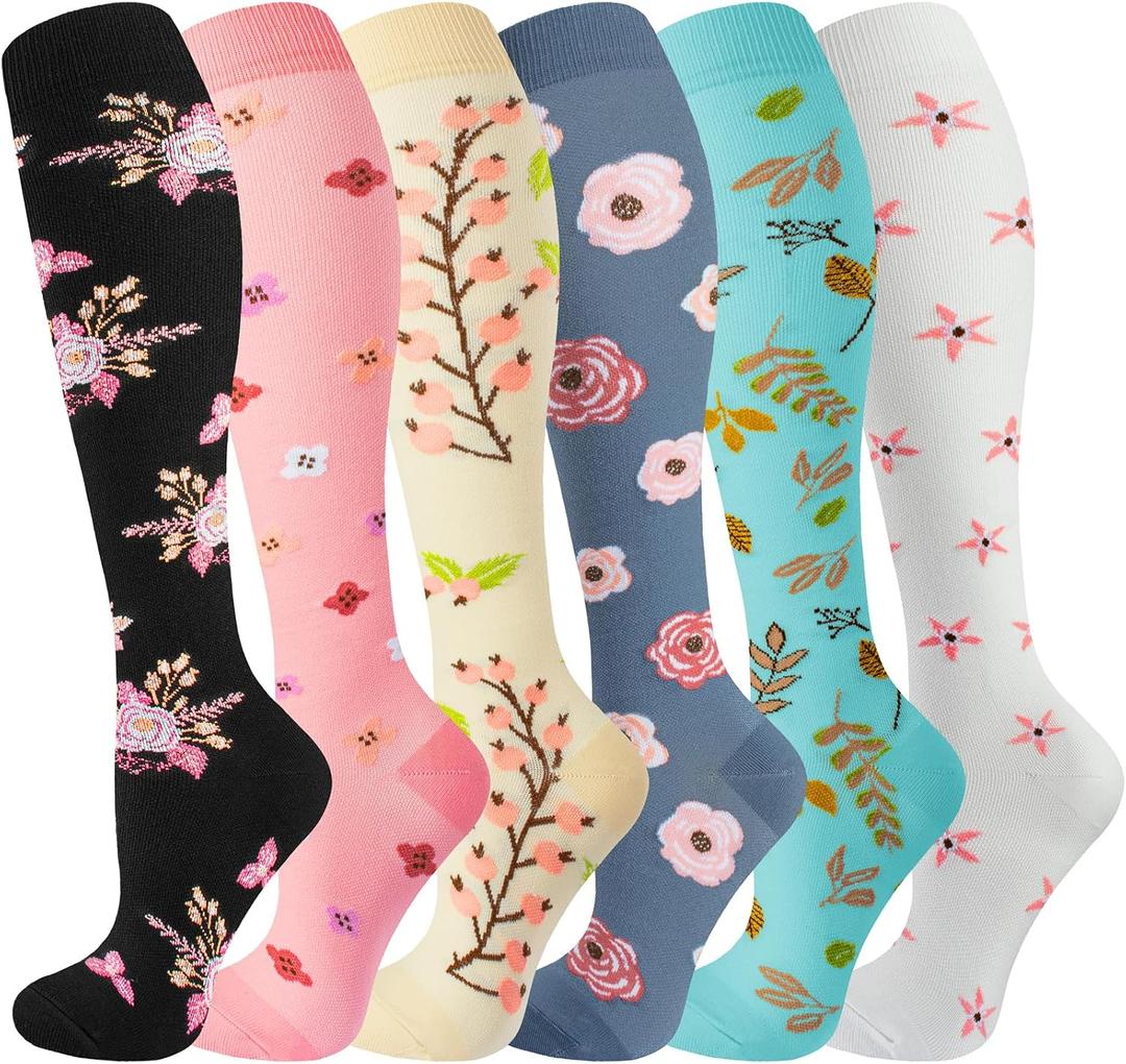 Bropite Compression Socks for Women & Men Circulation-Support Knee High Socks 20-30 mmhg-Best for Running,Medical,Nurse,Travel (L-XL)