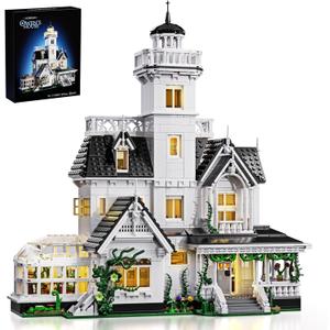 Magic House Building Set with LED Light, Owens House Blocks Toy, Creator Architecture Model Building Kit, Compatible with Lego Horror House, Home Office Decor Gift for Adults (1877PCS)