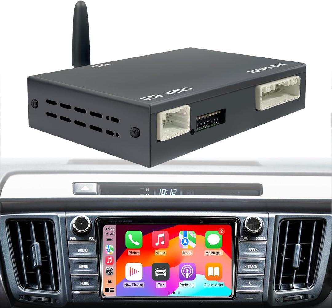 EZoneTronics 2014-2019-Toyota CarPlay Retrofit Kit - OEM Decoder - Highlander/RAV4/Corolla/Tacoma/Camry/Avalon/Prius/Sienna/Land Cruiser - Wireless CarPlay Upgrade Box