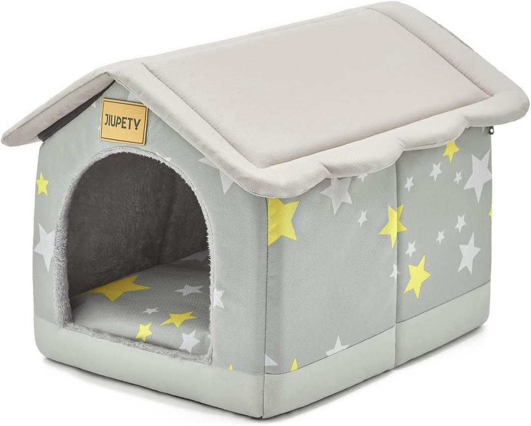Jiupety Dog House Indoor, M Size Indoor Dog House for Medium and Small Dog, Warm Cave Sleeping Nest Bed for Cats and Dogs, Gray