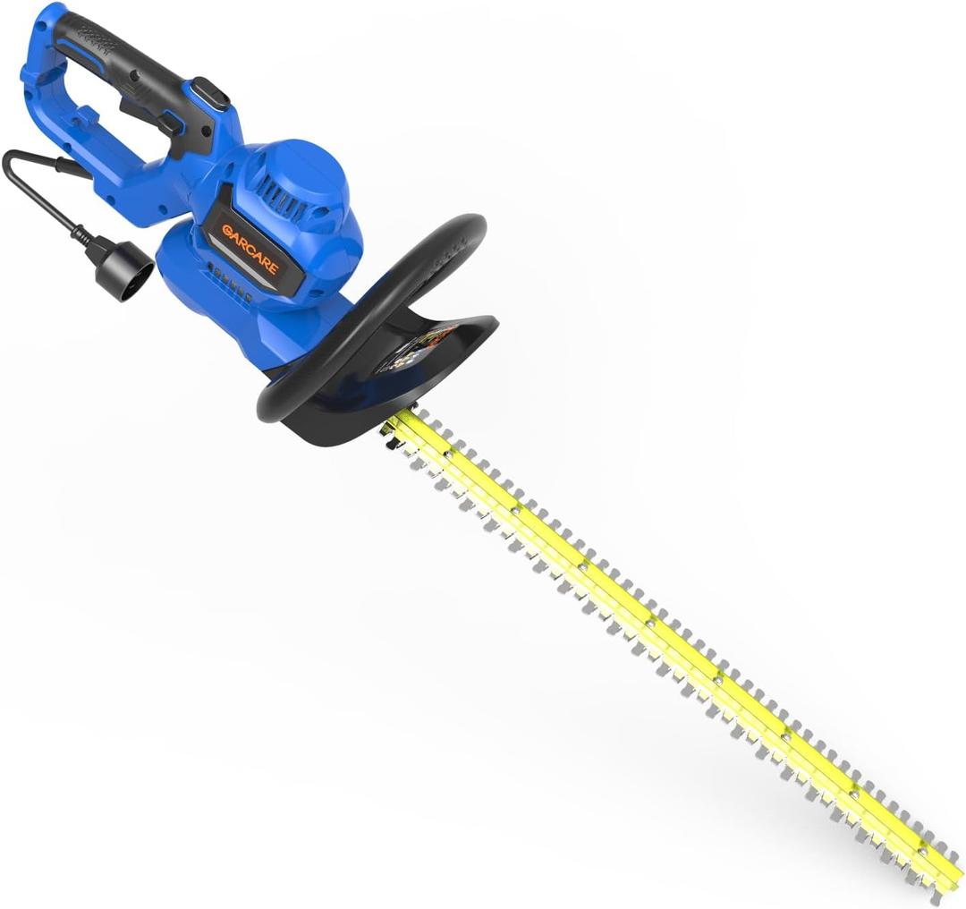 GARCARE Electric Hedge Trimmer Corded Powerful 4.5Amp 24-Inch Hedge Shears | Dual Action Blades, Rotary Handle, Lightweight Bush Trimmer for Hedges Branches and Shrubs