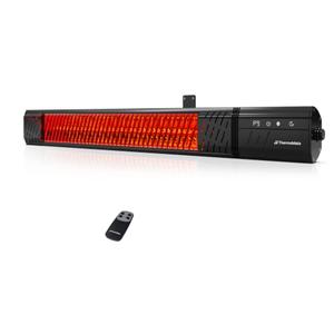 ThermoMate Infared Patio Heater for Outdoor, Electric 1500W IP65 Waterproof with Remote, 9 Heating Levels & 24H Timer for Restaurant Backyard, Plug-in 120V Black