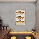 Cusde Rainbow Trout Metal Tin Sign Brook Trout Wall Art Brown Trout Vintage Retro Decoration Poster Plaques Decor Funny Novelty Garage Room Home Cafe Bar Club 8x12 Inch