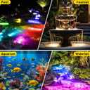 T-SUN LED Pond Lights Underwater, Color Changing Submersible Fountain Lights with APP Control, Waterproof Spotlight with 16 Million Colors, Timing, Music Sync (RGB, 6-Head)