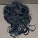 Amazon.com : IMISSU 28 Inch/70cm Long Hair Water Wavy Wigs with Bangs Cosplay Costume Wig (Midnight Blue) : Beauty & Personal Care