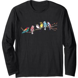 Birds On A Branch - Birding Bird Watching Bird Watcher Long Sleeve T-Shirt