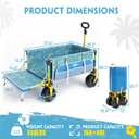 Old Bahama Bay Beach Wagon with Big Wheels for Sand, 330 LBS Heavy Duty Collapsible Beach Cart with Tailgate, Foldable Utility Wagon with Cup Holders & Side Pocket for Camping, Shopping, Garden, Blue