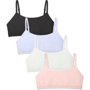 Sascina Soft Training Bras for Girls 7-8, 8-10,10-12, Natural Fit First Bra | Girls Cami Bra with Double-Layer Front Coverage, Easy to Wear, Adjustable Straps, Stay Hidden under T-shirts, School Uniforms