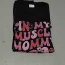 in My Muscle Mommy Era Groovy Weightlifting Mother Workout T-Shirt. size M ladies