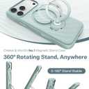 TORRAS Q3 Wind for iPhone 17 Pro Case Silicone, 360 Magnetic Stand, Fit for MagSafe, Camera Control, Safe Soft Elegant Phone Case for iPhone 17 Pro 6.3'', Aqua Blue