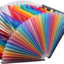 Pocket File Folders Accordian File with Pockets Expandable File Folder Letter Size for Document (Multi-color)