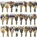 Layhit 24 Pcs Boho Dried Flower Bouquet Mini Wedding Handmade Dry Flowers Decor for Vase Crafts DIY Photo Boutonniere for Men Floral Plant for Bridesmaid Gift Birthday Decor (Lavender)