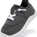MORENDL Toddler Shoes Baby Walking Sock Shoes Infant Sneakers 0-4 Years Boy Girl Barefoot Tennis Shoe Non-Slip Brethable (Gray)
