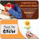 Sea Team Handmade Positive Sunflower Crochet Doll with Emotional Support Card, Knitted Artificial Flower, Christmas Decoration, Thank You Gift for Coworker, Friend, Bestie, Teacher (Small)