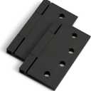 MEGA HANDLES Door Hinges with Square Corners (2 Pack) - 4x4'' Stainless Steel Door Hinge Set, Interior Heavy Duty Hinges for Bedroom, Bathroom, Cabinet, Screws Included - Sleek Black