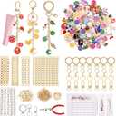 533 Pcs Charms Lip Gloss Keychain Making Kit,Including Key Clips, Lobster Claw Keychains, Extension Chains, Jewelry Pliers, and Bag Charm kit, Suitable for Jewelry Making,Christmas gift for women