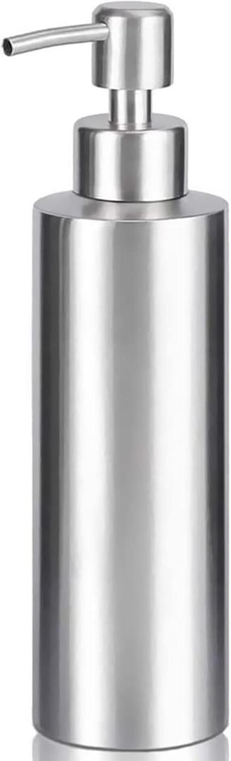 ARKTEK -Stainless Steel Countertop soap dispenser Rust Proof Liquid Hand soap dispenser, Premium Kitchen Pump for Liquid Bathroom Hand Dish Lotion (11.8 Oz / 350 ml) (Silver)